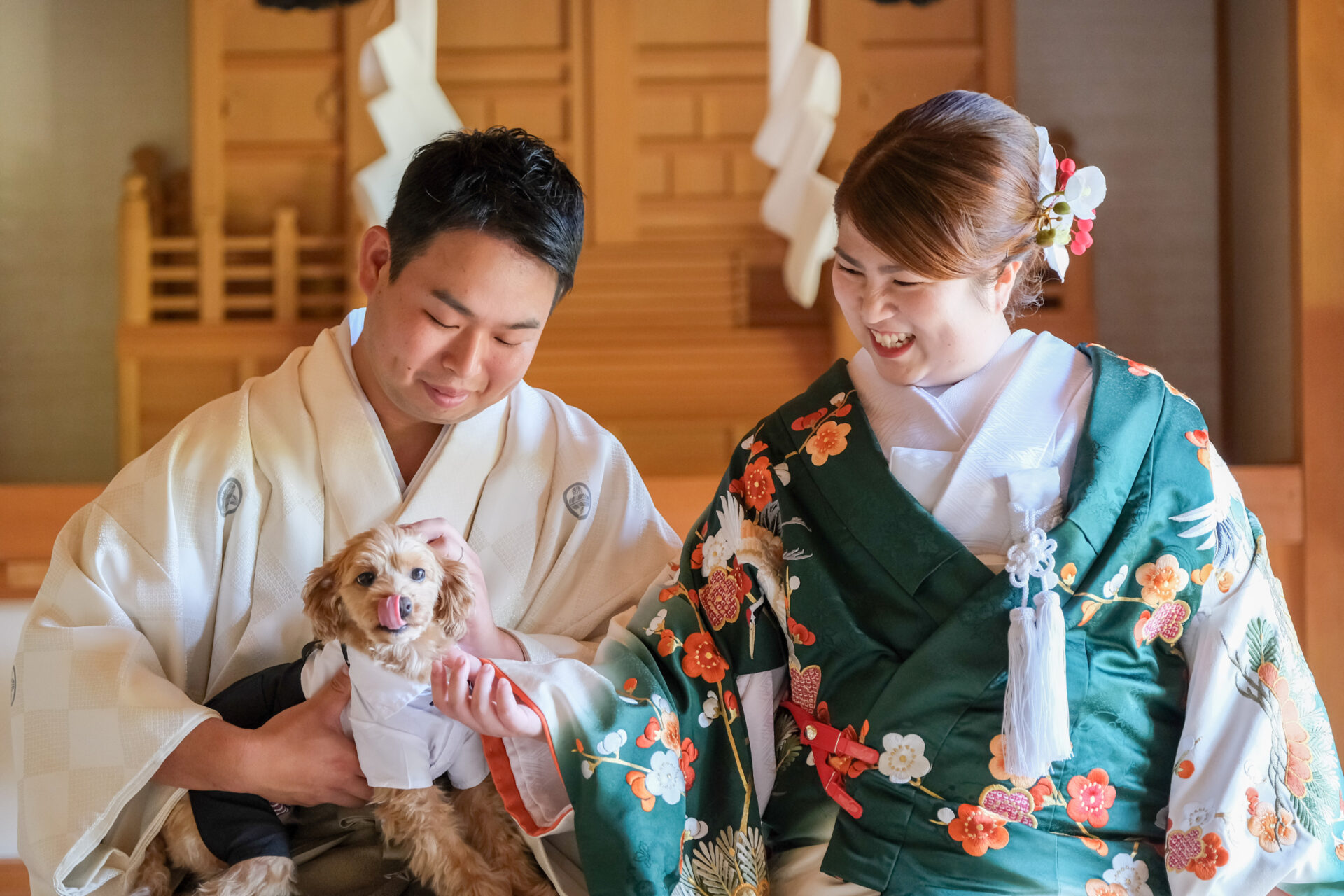 「小さなリングドックが繋ぐ「たくさんの『ありがとう』を乗せて。みんなの笑顔が咲いたアットホーム婚」（TikTokあり）挙式